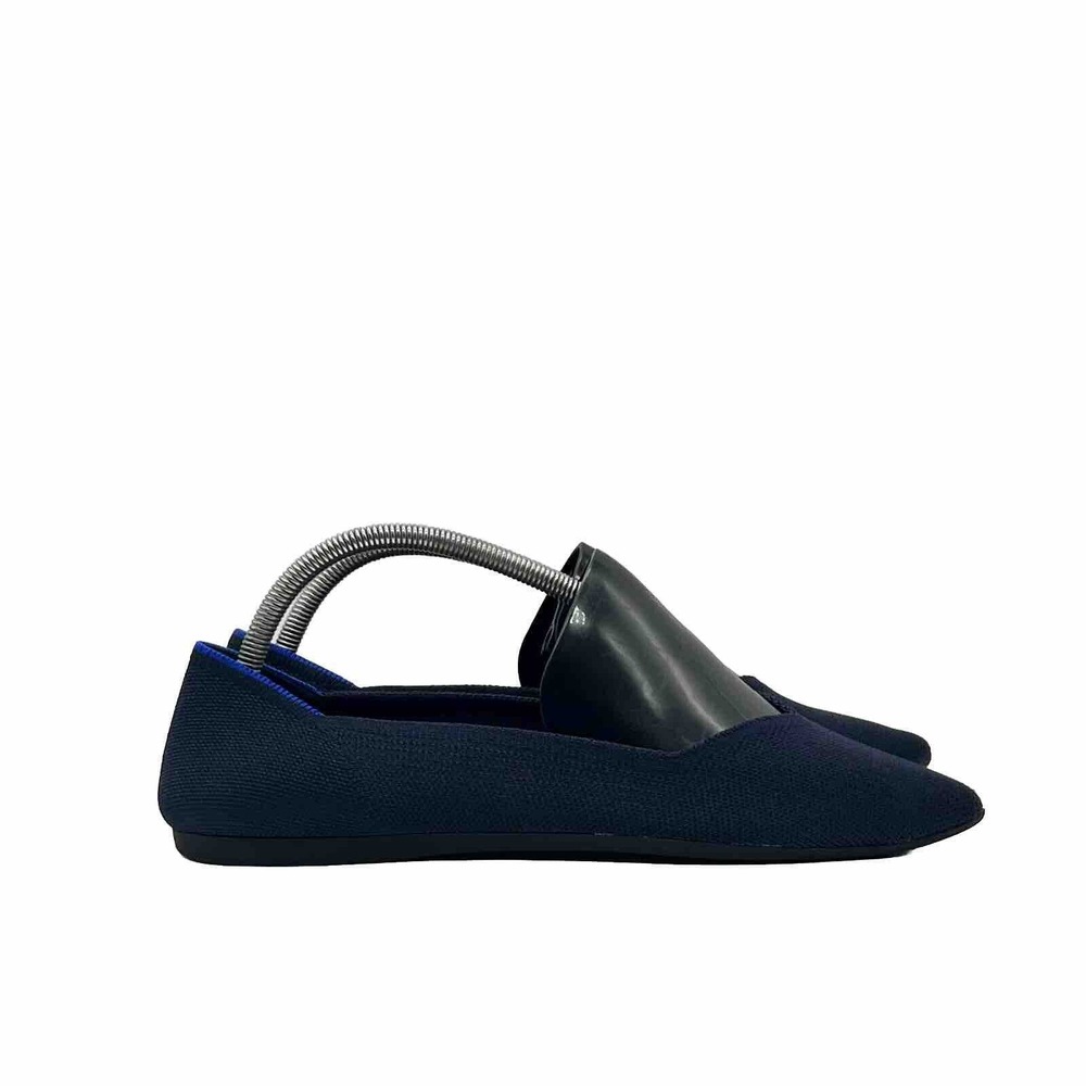ROTHYS Navy Blue Knit Pointed Toe Flats Women US 10.5‎ EU 41.5 Poseidon